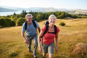 osteoarthritis and diet food fact sheet illustration of an older couple hiking