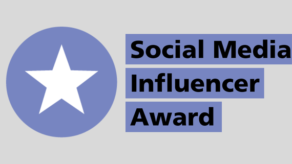 Social media influencer award graphic