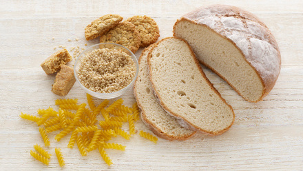 Bread pasta food containing gluten coeliac
