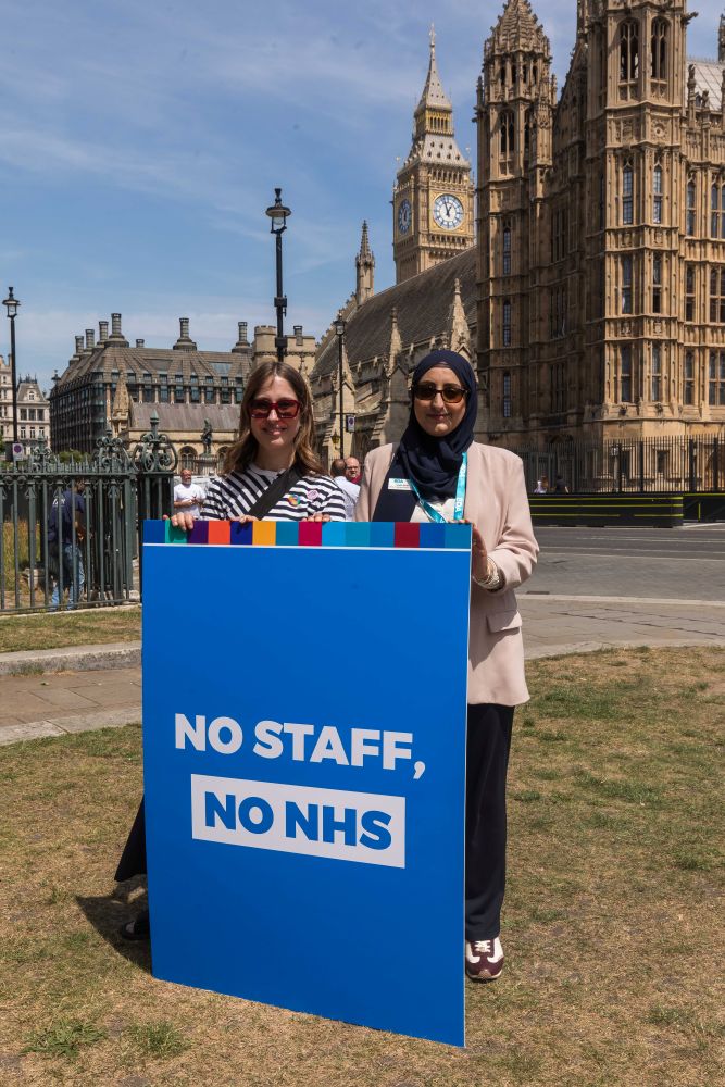 Sonila and Jennifer Wetherden at parliament July 26
