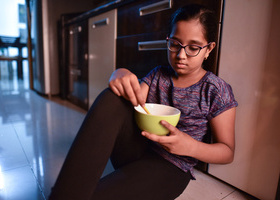 Young girl eating disorder