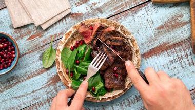 Red meat and greens - good sources of iron
